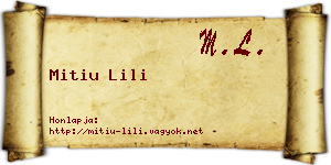 Mitiu Lili névjegykártya